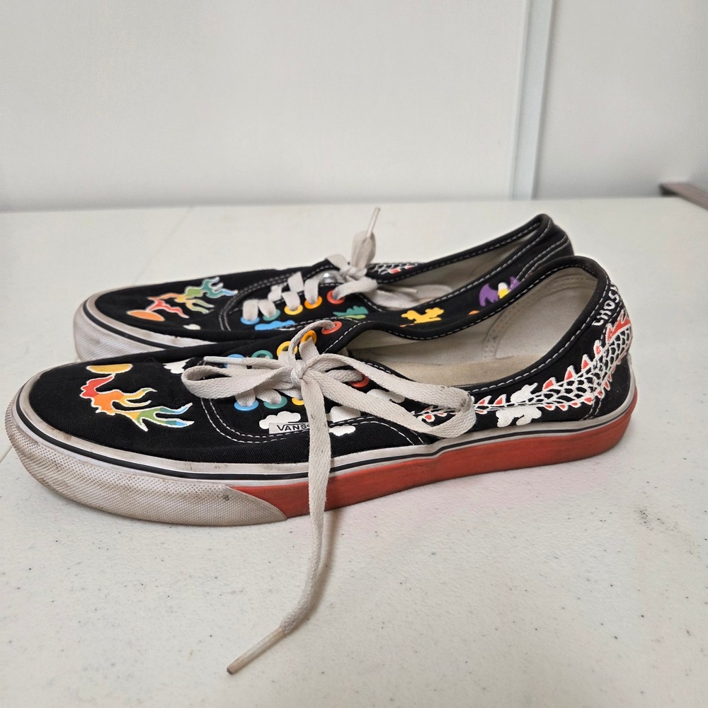 Vans Authentic Free & Easy Kevin Lyons Dragon Black Multi Mens 8 Womens 9.5
